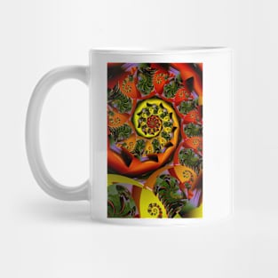 Orangey Red Spiral Fractal Mug